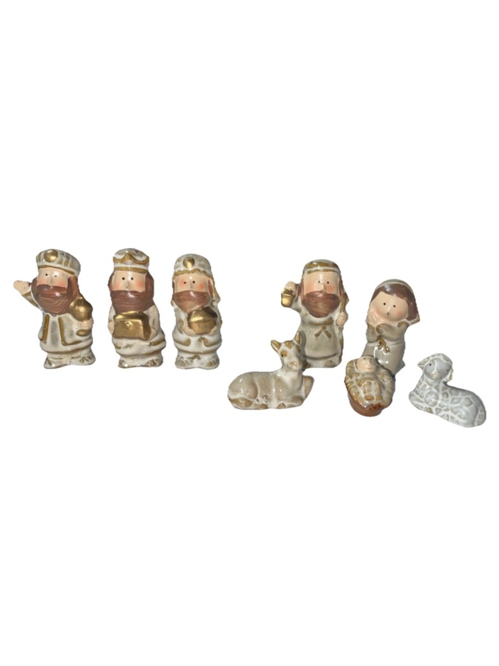 8 Piece White Porcelain Nativity Set